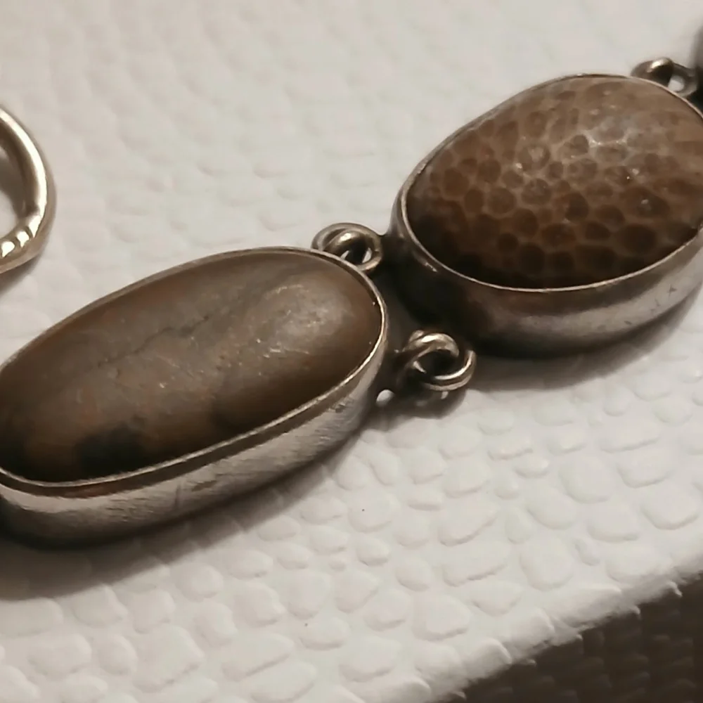 Terri Logan River Stone Toggle Clasp Bracelet Set In Genuine Silver - Picture 3 of 9